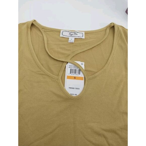 Hippie Rose Criss-Cross T-Shirt Juniors Size S Bold Green Short Sleeve Pullover - Picture 8 of 11